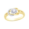 thumbnail image 1 of Round Cut White Natural Diamond Knot Frame Promise Ring in 10k Yellow Gold (0.25 Cttw), 1 of 1