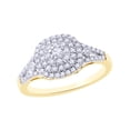 thumbnail image 1 of Round Cut White Natural Diamond Layered Cluster Ring in 10k Yellow Gold (0.33 Cttw), 1 of 1