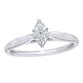 thumbnail image 1 of Round Cut White Natural Diamond Marquise Cluster Promise Ring in 10k White Gold (0.2 Cttw), 1 of 1