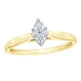 thumbnail image 1 of Round Cut White Natural Diamond Marquise Cluster Promise Ring in 10k Yellow Gold (0.2 Cttw), 1 of 1