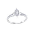 thumbnail image 1 of Round Cut White Natural Diamond Marquise Frame Ring in 10k Solid Gold, 1 of 1