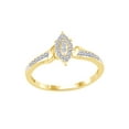 thumbnail image 1 of AFFY Round Cut White Natural Diamond Marquise Frame Ring in 10k Yellow Gold By, 1 of 1