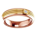 thumbnail image 1 of AFFY Round Cut White Natural Diamond Men's Band Ring In 14K Solid Rose Gold (0.06 Ct), Size-5 By, 1 of 1