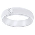 thumbnail image 1 of AFFY Round Cut White Natural Diamond Men's Wedding Band Ring In 14k Solid White Gold (0.05 Ct),Ring Size-12.5, 1 of 1