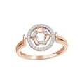 thumbnail image 1 of Round Cut White Natural Diamond Movable Circle Ring in 10k Rose Gold (0.2 Cttw), 1 of 1