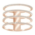 thumbnail image 1 of AFFY Round Cut White Natural Diamond Multi Row Fashion Ring In 14K Solid Rose Gold, 1 of 1