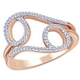 thumbnail image 1 of Round Cut White Natural Diamond Open Double Swirl Ring in 10k Rose Gold (0.25 Cttw), 1 of 1
