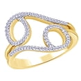 thumbnail image 1 of Round Cut White Natural Diamond Open Double Swirl Ring in 10k Yellow Gold (0.25 Cttw), 1 of 1