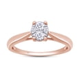 thumbnail image 1 of AFFY Round Cut White Natural Diamond Oval Promise Ring in 10k Rose Gold (0.2 Cttw), 1 of 7