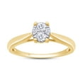 thumbnail image 1 of AFFY Round Cut White Natural Diamond Oval Promise Ring in 10k Yellow Gold (0.2 Cttw), 1 of 7