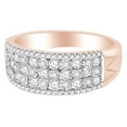 thumbnail image 1 of AFFY Round Cut White Natural Diamond Pave Set 1 Cttw Men's Wedding Band Ring In 14K Solid Rose Gold, 1 of 1