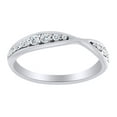 thumbnail image 1 of AFFY Round Cut White Natural Diamond Pinched Contour Band Ring In 14K Solid White Gold (0.25 Ct) By, 1 of 1