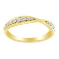 thumbnail image 1 of AFFY Round Cut White Natural Diamond Pinched Contour Band Ring In 14K Solid Yellow Gold (0.25 Ct), 1 of 1