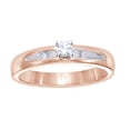 thumbnail image 1 of Round Cut White Natural Diamond Promise Ring in 10k Rose Gold (0.12 Cttw), 1 of 1
