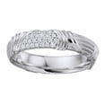 thumbnail image 1 of AFFY Round Cut White Natural Diamond Sculptural Band Ring In 14K Solid White Gold (0.25 Ct), 1 of 1