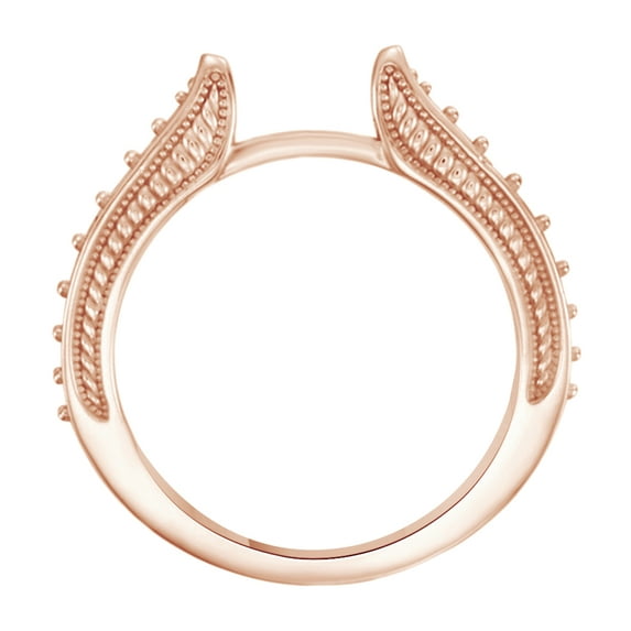AFFY Round Cut White Natural Diamond Semi Mount Engagement Ring In 14K Solid Rose Gold (0.37 Cttw)