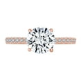 thumbnail image 1 of AFFY Round Cut White Natural Diamond Semi Mount Engagement Ring In 14k Solid Rose Gold (I-J Color, I2-I3 Clarity, 0.26 Cttw) Ring Size-7.5, 1 of 3