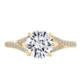 thumbnail image 1 of AFFY Round Cut White Natural Diamond Semi Mount Split Shank Engagement Ring In 14k Solid Yellow Gold (I-J Color, I2-I3 Clarity, 0.19 Cttw) Ring Size-6.5, 1 of 3