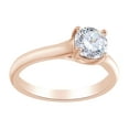 thumbnail image 1 of AFFY Round Cut White Natural Diamond Solitaire Engagement Ring In 14K Solid Rose Gold (1 Cttw) By, 1 of 1