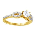 thumbnail image 1 of AFFY Round Cut White Natural Diamond Solitaire Engagement Ring In 14K Solid Yellow Gold, 1 of 1