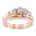 thumbnail image 1 of AFFY Round Cut White Natural Diamond Solitaire Engagement Wedding Ring Set In 14K Solid Rose Gold (0.5 Ct), 1 of 1