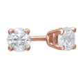 thumbnail image 1 of AFFY Round Cut White Natural Diamond Solitaire Stud Earrings In 14K Solid Rose Gold (0.25 Ct), 1 of 1
