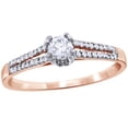 thumbnail image 1 of Round Cut White Natural Diamond Split Engagement Ring in 10k Rose Gold (0.33 Cttw), 1 of 1
