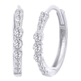 thumbnail image 1 of AFFY Round Cut White Natural Diamond Stackable Hoop Earrings In 14k White Gold (0.2 cttw), 1 of 1