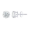 thumbnail image 1 of AFFY Round Cut White Natural Diamond Stud Earrings In 14K Solid White Gold (0.75 Ct), 1 of 1