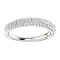 thumbnail image 1 of AFFY Round Cut White Natural Diamond Three Row Band Ring In 14K Solid White Gold (0.5 Ct), Size-8.5, 1 of 1