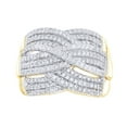 thumbnail image 1 of AFFY Round Cut White Natural Diamond Three Row Woven Ring in 10K Yellow Gold (1 cttw), 1 of 1