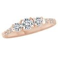 thumbnail image 1 of AFFY Round Cut White Natural Diamond Three Stone Engagement Ring In 14K Solid Rose Gold, 1 of 1