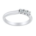 thumbnail image 1 of AFFY Round Cut White Natural Diamond Three Stone Engagement Ring In 14K Solid White Gold, 1 of 1