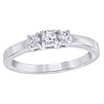 thumbnail image 1 of Round Cut White Natural Diamond Three Stone Engagement Ring in 10k White Gold (0.25 Cttw), 1 of 1