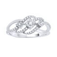 thumbnail image 1 of Round Cut White Natural Diamond Three Stone Open Wave Ring in 10k White Gold (0.25 Cttw), 1 of 1