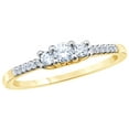 thumbnail image 1 of Round Cut White Natural Diamond Three Stone Promise Ring in 10k Yellow Gold (0.33 Cttw), 1 of 1