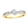 thumbnail image 1 of Round Cut White Natural Diamond Twist Shank Promise Ring in 10k Yellow Gold (0.25 Cttw), 1 of 1