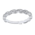 thumbnail image 1 of AFFY Round Cut White Natural Diamond Twisted Anniversary Band Ring In 14K Solid White Gold (0.05 Ct) By, 1 of 1