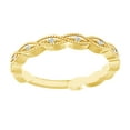 thumbnail image 1 of AFFY Round Cut White Natural Diamond Twisted Anniversary Band Ring In 14K Solid Yellow Gold (0.05 Ct), 1 of 1