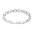 thumbnail image 1 of AFFY Round Cut White Natural Diamond Twisted Band Ring In 14K Solid White Gold (0.12 Ct), Size-10.5, 1 of 1