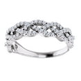 thumbnail image 1 of AFFY Round Cut White Natural Diamond Twisted Band Ring In 14K Solid White Gold (0.33 Ct), Size-6.5, 1 of 1