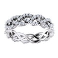 thumbnail image 1 of AFFY Round Cut White Natural Diamond Twisted Band Ring In 14K Solid White Gold (0.5 Ct), Size-4, 1 of 1