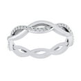 thumbnail image 1 of AFFY Round Cut White Natural Diamond Twisted Eternity Band Ring In 14K Solid White Gold (0.2 Ct), 1 of 1