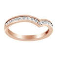 thumbnail image 1 of AFFY Round Cut White Natural Diamond V Contour Band Ring In 14K Solid Rose Gold (0.33 Ct) By, 1 of 1