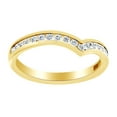thumbnail image 1 of AFFY Round Cut White Natural Diamond V Contour Band Ring In 14K Solid Yellow Gold (0.33 Ct) By, 1 of 1