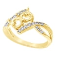 thumbnail image 1 of AFFY Round Cut White Natural Diamond V Curved Band Ring In 14k Solid Yellow Gold (0.2 Ct),Ring Size-13, 1 of 1