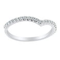 thumbnail image 1 of Round Cut White Natural Diamond V Shaped Band Ring In 14K Solid White Gold (0.2 Ct), 1 of 1