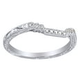 thumbnail image 1 of AFFY Round Cut White Natural Diamond Vintage Engagement Band Ring In 14K Solid White Gold (0.07 Ct), 1 of 1