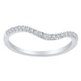thumbnail image 1 of AFFY Round Cut White Natural Diamond Wavy Band Ring In 14K Solid White Gold (0.16 Ct), 1 of 1