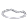 thumbnail image 1 of AFFY Round Cut White Natural Diamond Wavy Contour Band Ring In 14K Solid White Gold (0.2 Ct), 1 of 1
